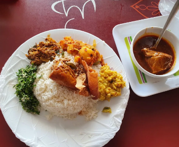 Rice and curry meal