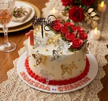 Customized anniversary cake